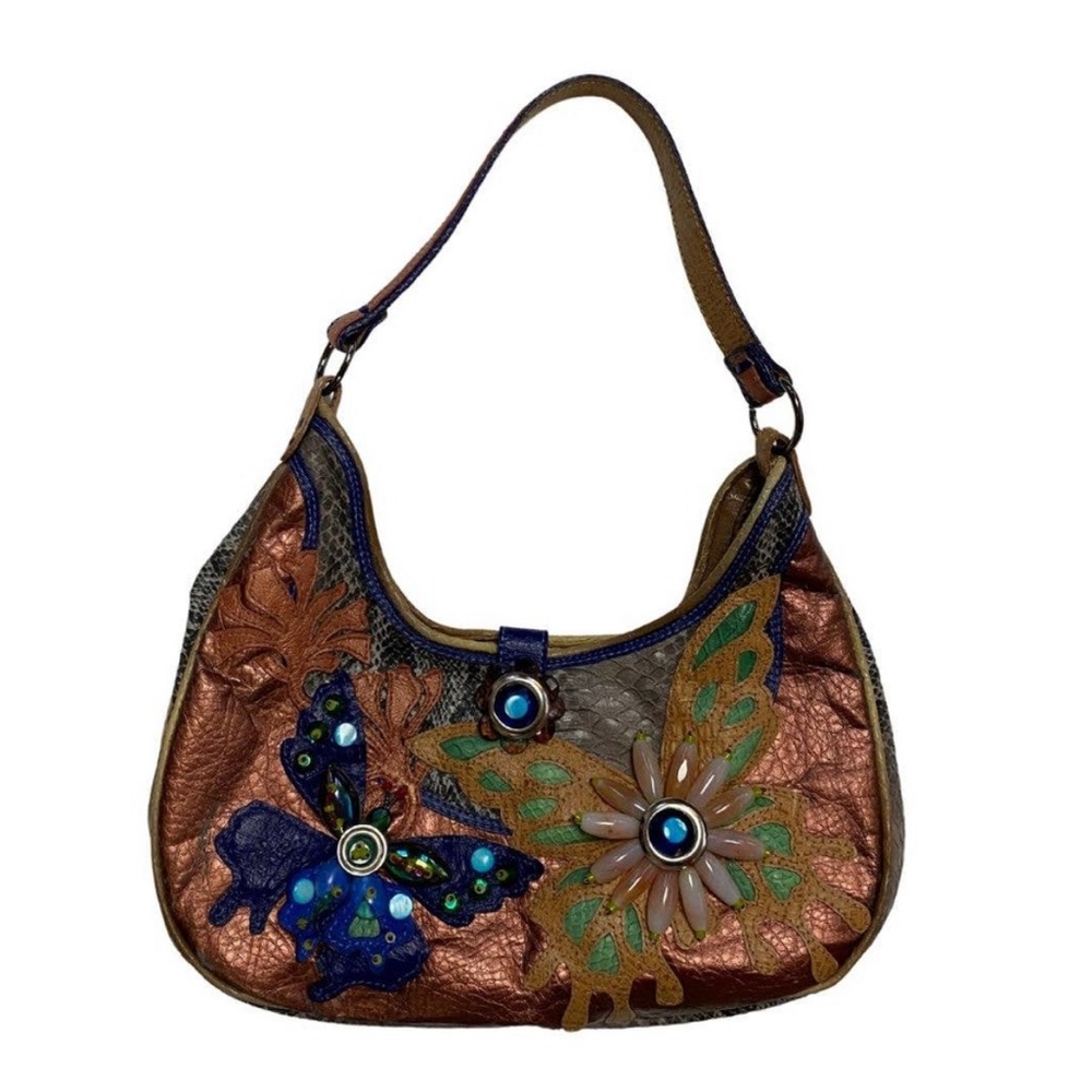 Vintage Yvette Floro Butterfly Beaded Handbag